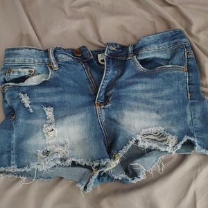Denim short shorts